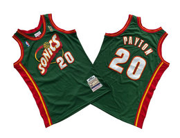 Seattle Sonics #20 Gary Payton Green Hardwood Classics Authentic Stitched NBA jersey