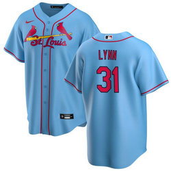 Nike St. Louis Cardinals #31 Lance Lynn Blue Game Authentic Stitched MLB Jersey