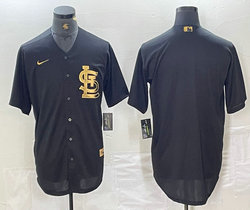 Nike St.Louis Cardinals Blank Black Gold 4(IV) Authentic Stitched MLB Jersey