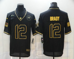 Nike Tampa Bay Buccaneers #12 Tom Brady 2020 Black Gold Salute to Service Authentic Stitched NFL Jersey