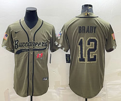 Nike Tampa Bay Buccaneers #12 Tom Brady 2022 Salute To Service Joint baseball jersey