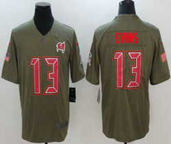 Nike Tampa Bay Buccaneers #13 Mike Evans 2017 Salute to Service Olive Authentic Stitched NFL Jersey