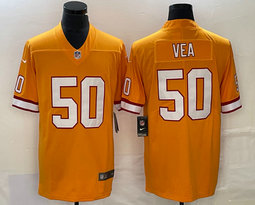 Nike Tampa Bay Buccaneers #50 Vita Vea Yellow Throwback Vapor Untouchable Authentic Stitched NFL Jersey