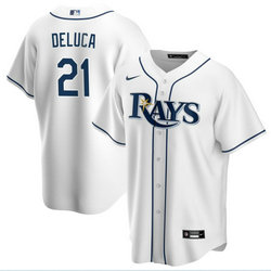 Nike Tampa Bay Rays #21 Jonny DeLuca White Game Authentic Stitched MLB Jersey
