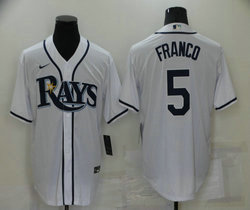Nike Tampa Bay Rays #5 Wander Franco White Game Authentic stitched MLB jersey