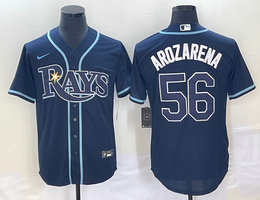 Nike Tampa Bay Rays #56 Randy Arozarena Navy Blue Game Authentic stitched MLB jersey