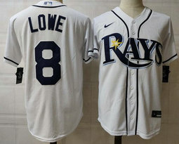 Nike Tampa Bay Rays #8 Brandon Lowe White Game Authentic stitched MLB jersey