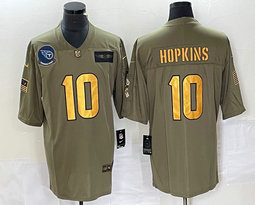 Nike Tennessee Titans #10 DeAndre Hopkins 2022 Salute To Service gold number Authentic Stitched NFL jersey