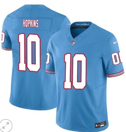 Nike Tennessee Titans #10 DeAndre Hopkins Light Blue 2023 F.U.S.E. Authentic Stitched NFL Jersey