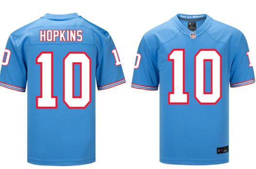 Nike Tennessee Titans #10 DeAndre Hopkins Light Blue Throwback Stitched Jersey