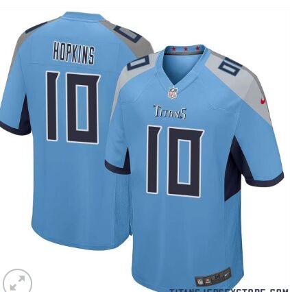Nike Tennessee Titans #10 DeAndre Hopkins Light Blue Vapor Untouchable Authentic Stitched NFL Jersey