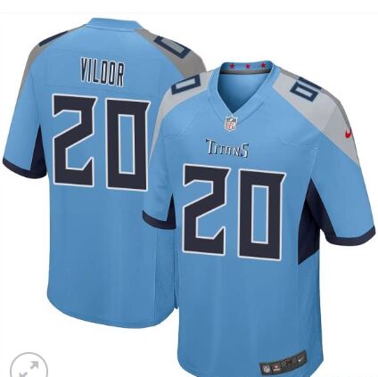 Nike Tennessee Titans #20 Kindle Vildor Light Blue Vapor Untouchable Authentic Stitched NFL Jersey