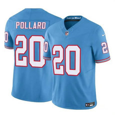Nike Tennessee Titans #20 Tony Pollard Blue Throwback Authentic Stitched NFL Jersey