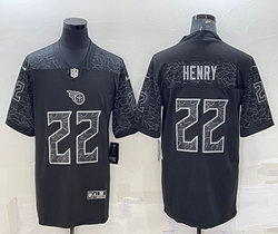 Nike Tennessee Titans #22 Derrick Henry Black Reflective Authentic Stitched NFL jersey