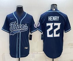 Nike Tennessee Titans #22 Derrick Henry Blue Joint Adults Authentic Stitched baseball jersey