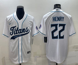 Nike Tennessee Titans #22 Derrick Henry White Joint Adults Authentic Stitched baseball jersey