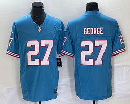 Nike Tennessee Titans #27 Eddie George Light Blue 2023 F.U.S.E. Vapor Limited Throwback Stitched Football Jersey