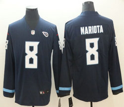 Nike Tennessee Titans #8 Marcus Mariota blue Long sleeve Limited Authentic Stitched NFL Jersey