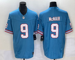 Nike Tennessee Titans #9 Steve McNair Light Blue 2023 F.U.S.E. Vapor Limited Throwback Stitched Football Jersey