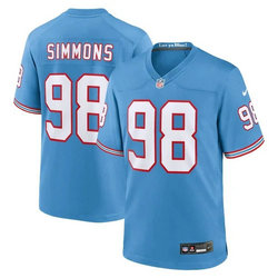 Nike Tennessee Titans #98 Jeffery Simmons Light Blue Throwback Stitched Jersey.jpg