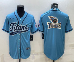 Nike Tennessee Titans Light Blue Joint Adults Big Logo Authentic Stitched baseball jersey