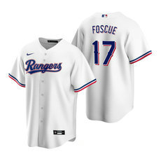 Nike Texas Rangers #17 Justin Foscue White Game 2020 MLB Draft Jersey