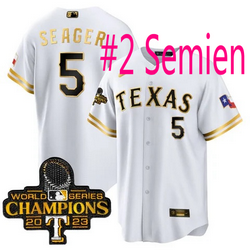 Nike Texas Rangers #2 Marcus Semien 2023 World Series Champions Patch