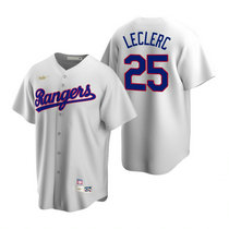 Nike Texas Rangers #25 Jose Leclerc White Cooperstown Collection Game Authentic Stitched MLB jersey