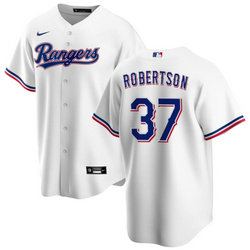 Nike Texas Rangers #37 David Robertson White Game Authentic Stitched MLB Jersey