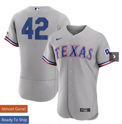 Nike Texas Rangers #42 Jackie Robinson Gray Flexbase Texas in front no name jersey
