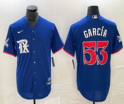 Nike Texas Rangers #53 Adolis Garcia Blue City Game Authentic Stitched MLB Jersey