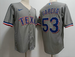 Nike Texas Rangers #53 Adolis Garcia Gray Game Authentic Stitched MLB Jersey