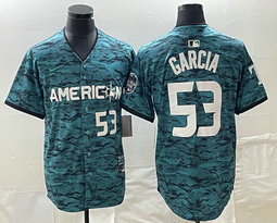 Nike Texas Rangers #53 Adolis Garcia Teal 2023 All-Star Stitched Baseball Jersey