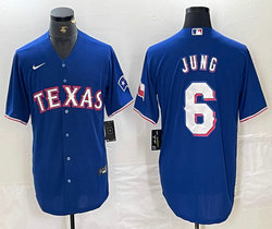 Nike Texas Rangers #6 Josh Jung Blue Game Authentic Stitched MLB Jersey