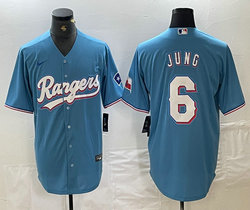 Nike Texas Rangers #6 Josh Jung Light Blue Game Authentic Stitched MLB Jerseys