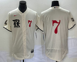 Nike Texas Rangers #7 Ivan Rodriguez Cream 2023 City Flexbase Authentic Stitched MLB Jersey