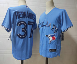 Nike Toronto Blue Jays #37 Teoscar Hernandez Light Blue Game Authentic Stitched MLB Jersey