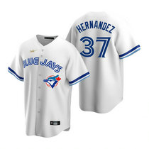 Nike Toronto Blue Jays #37 Teoscar Hernandez White Cooperstown Collection Game Authentic Stitched MLB Jersey
