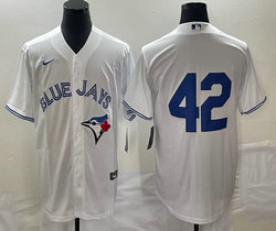 Nike Toronto Blue Jays #42 White Game Authentic Stitched MLB Jersey