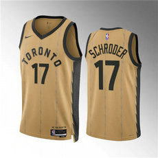 Nike Toronto Raptors #17 Dennis Schroder Gold 2024 City Stitched NBA Jersey