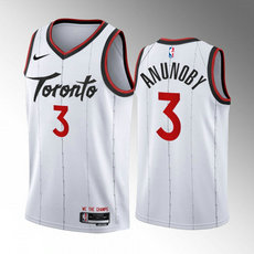 Nike Toronto Raptors #3 O.G. Anunoby White 2024 Stitched NBA Jersey