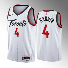 Nike Toronto Raptors #4 Scottie Barnes White 2024 Stitched NBA Jersey