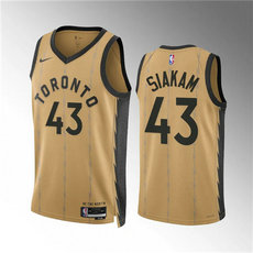 Nike Toronto Raptors #43 Pascal Siakam Gold 2024 City Stitched NBA Jersey