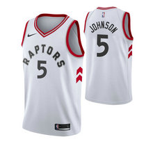 Nike Toronto Raptors #5 Stanley Johnson White Game Authentic Stitched NBA Jersey