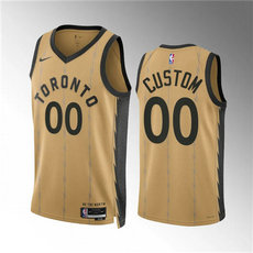 Nike Toronto Raptors Custom Gold 2024 City With Advertising Stitched NBA Jersey
