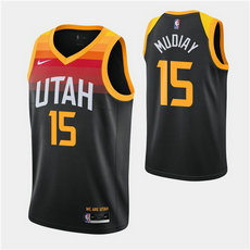Nike Utah Jazz #15 Emmanuel Mudiay 2020-21 City With Advertising Authentic Stitched NBA jersey