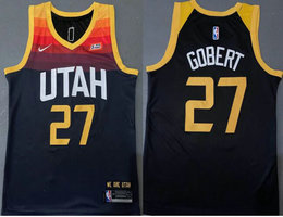 Nike Utah Jazz #27 Rudy Gobert 2020-21 City With Advertising Authentic Stitched NBA jersey