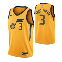 Nike Utah Jazz #3 Justin Wright-Foreman Gold Game Authentic Stitched NBA Jersey
