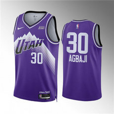 Nike Utah Jazz #30 Ochai Agbaji Purple 2024 City Stitched NBA Jersey