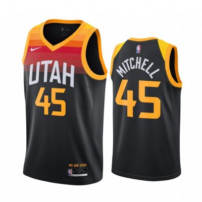 Nike Utah Jazz #45 Donovan Mitchell Green Black 2020-21 City Authentic Stitched NBA Jersey
